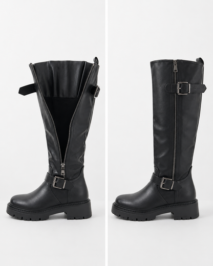 Eef Black Boots (Adjustable Shaft)