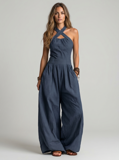 Elegant with Neckline cruzado Jumpsuit