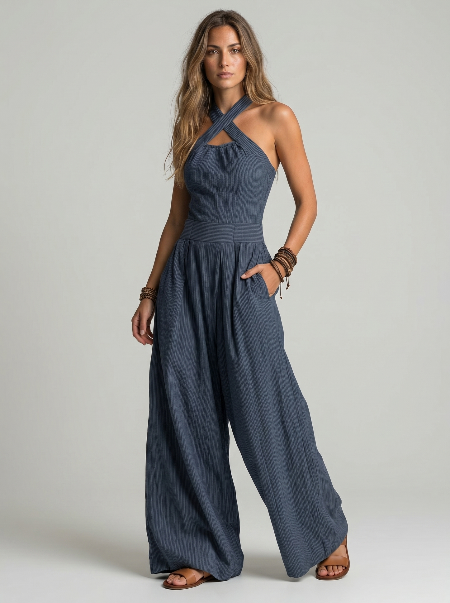 Elegant with Neckline cruzado Jumpsuit
