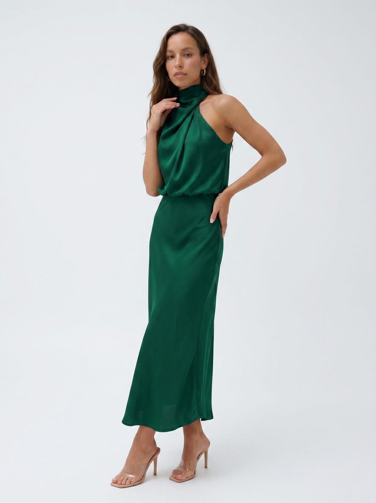 Long with neck halter Dress