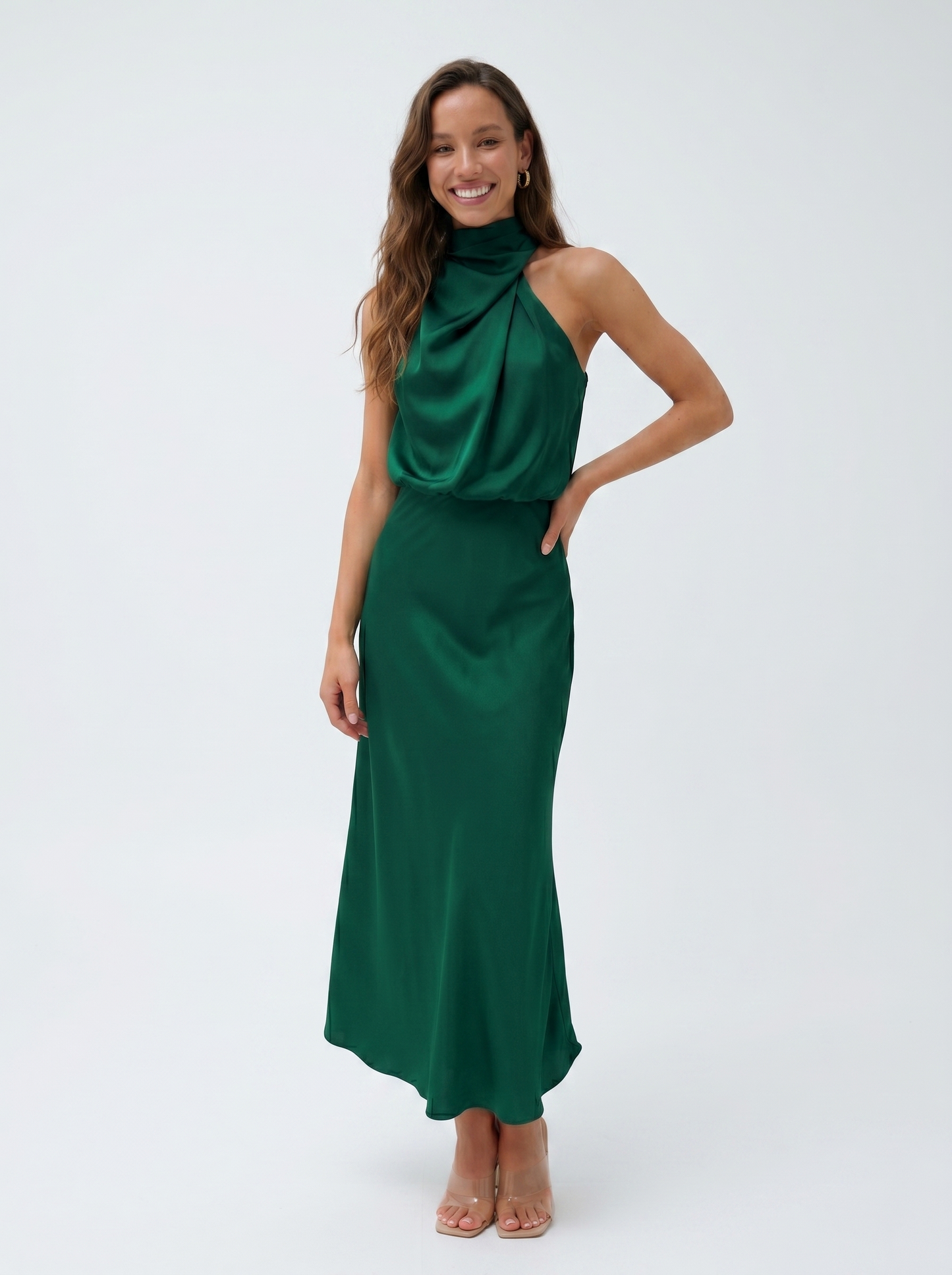 Long with neck halter Dress