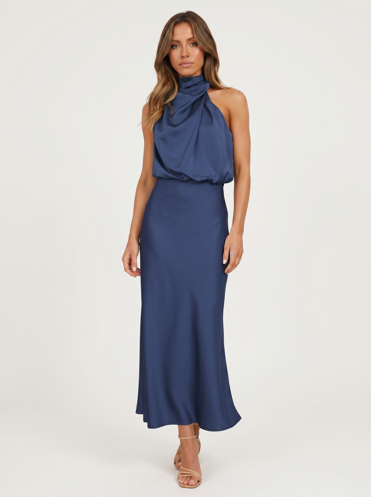 Long with neck halter Dress