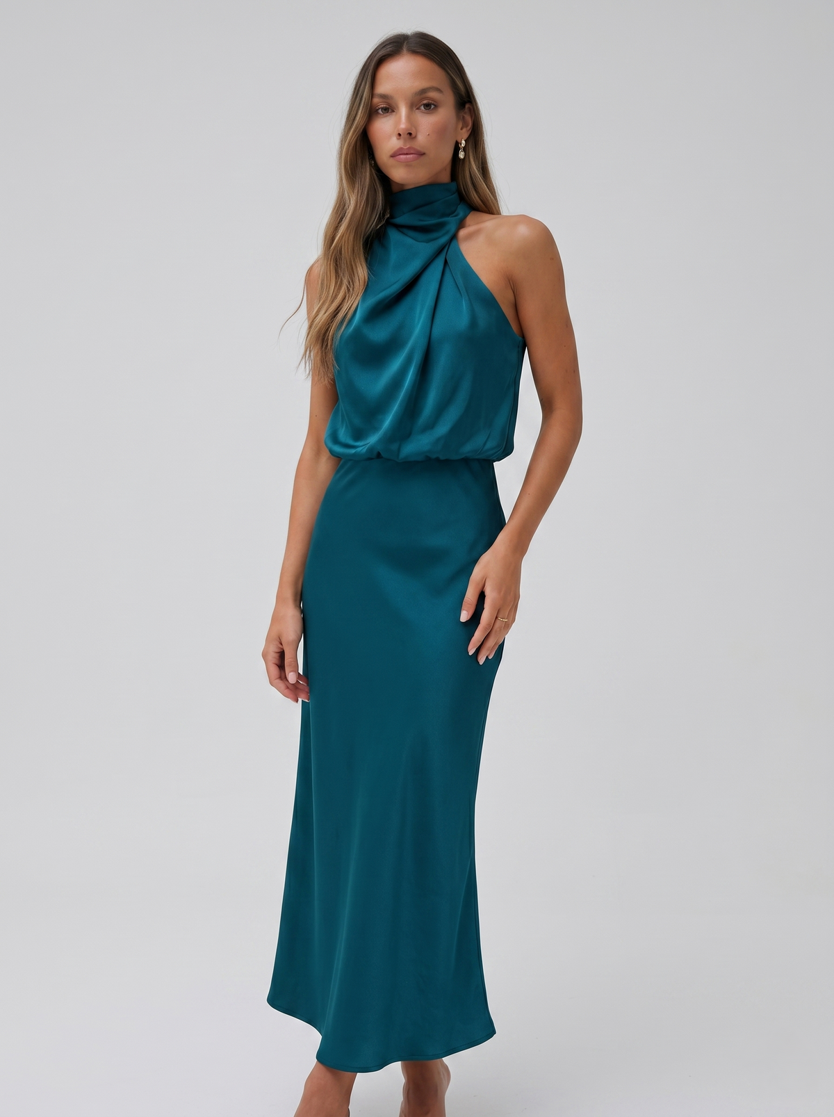 Long with neck halter Dress