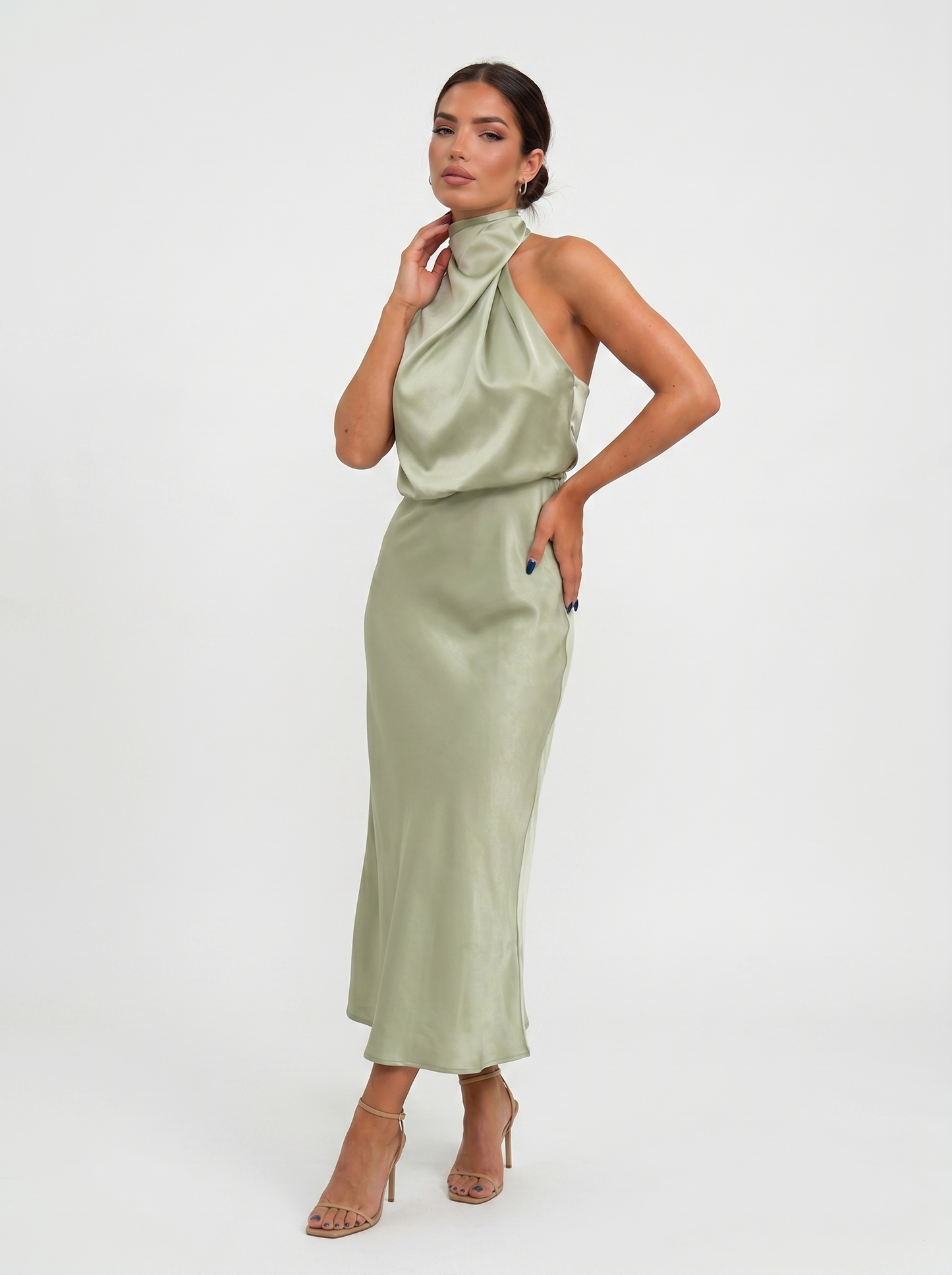 Long with neck halter Dress