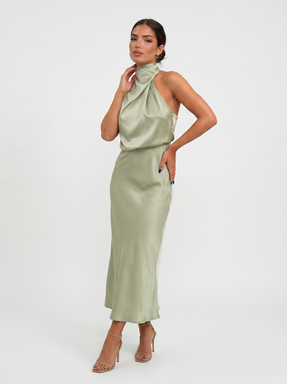 Long with neck halter Dress
