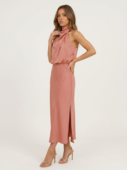 Long with neck halter Dress
