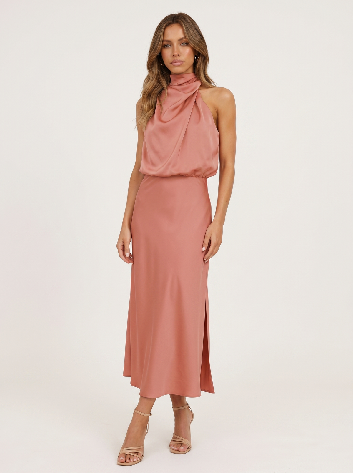 Long with neck halter Dress