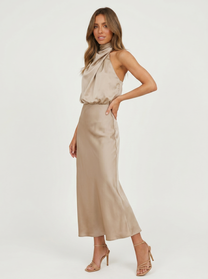 Long with neck halter Dress
