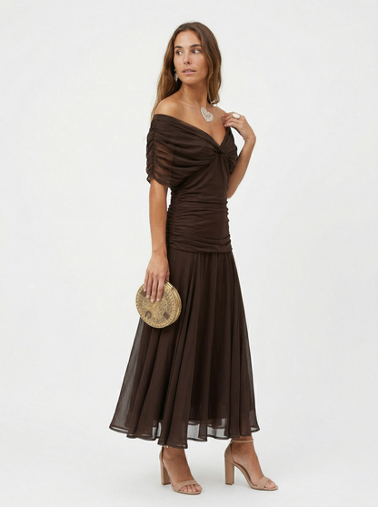 Long with V-Neck Dress