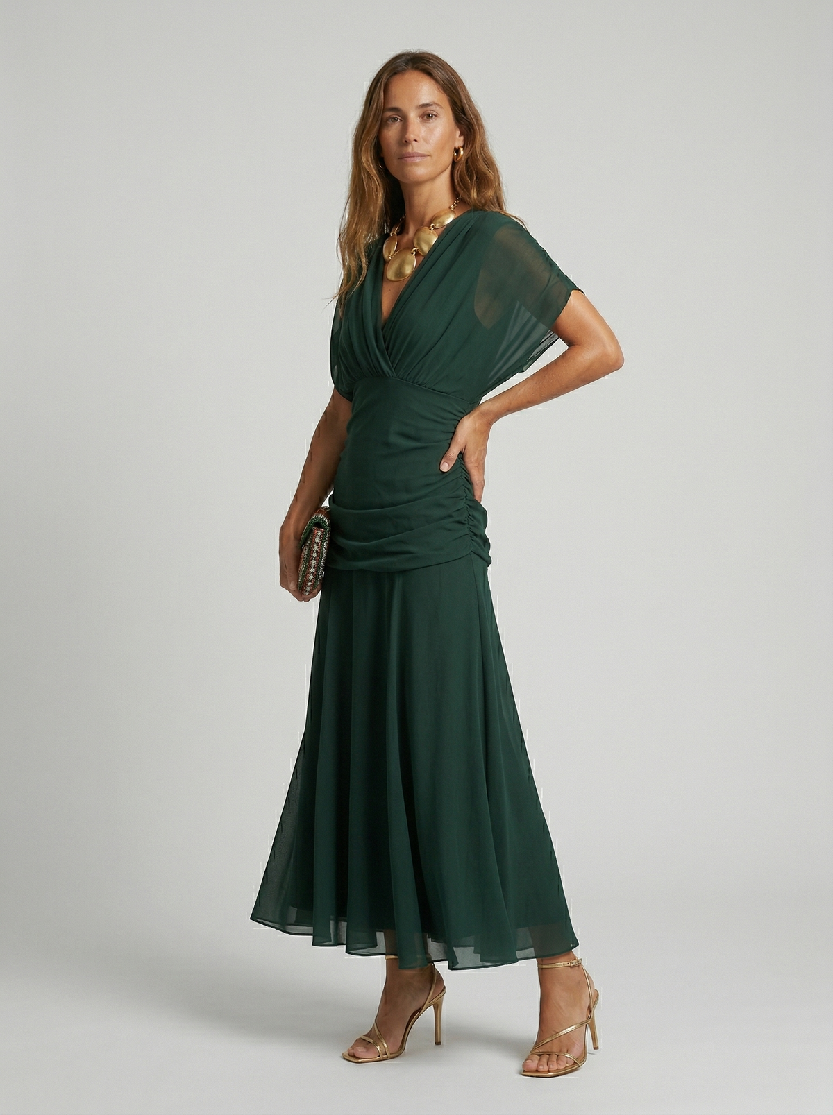 Long with V-Neck Dress