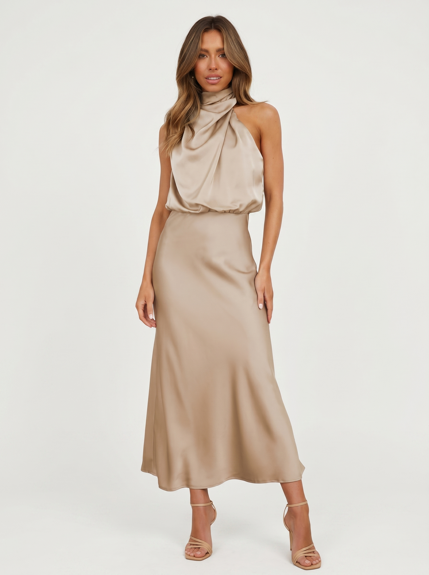 Long with neck halter Dress