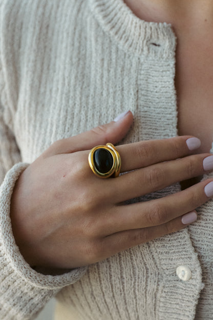 Statement Cocktail Onyx Ring - Nora & Grace Boutique