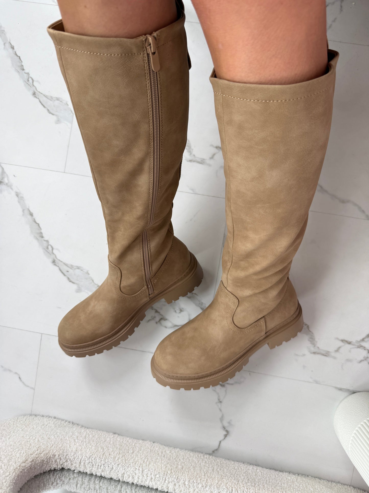 Anetta Khaki High Boots
