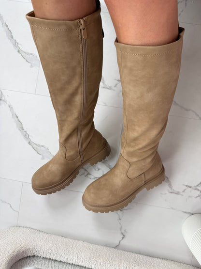 Anetta Khaki High Boots
