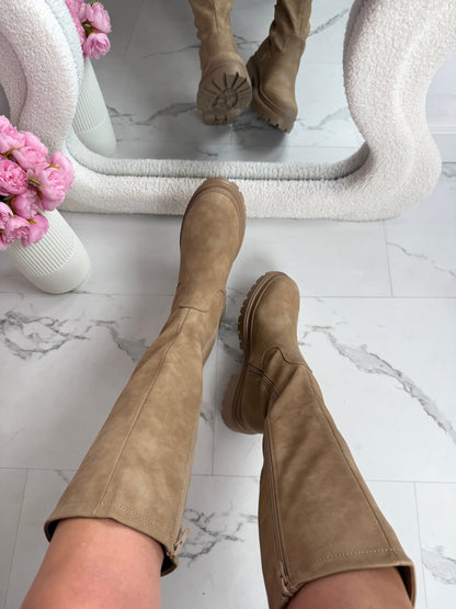 Anetta Khaki High Boots