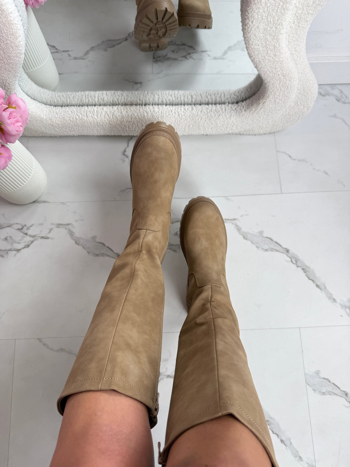 Anetta Khaki High Boots