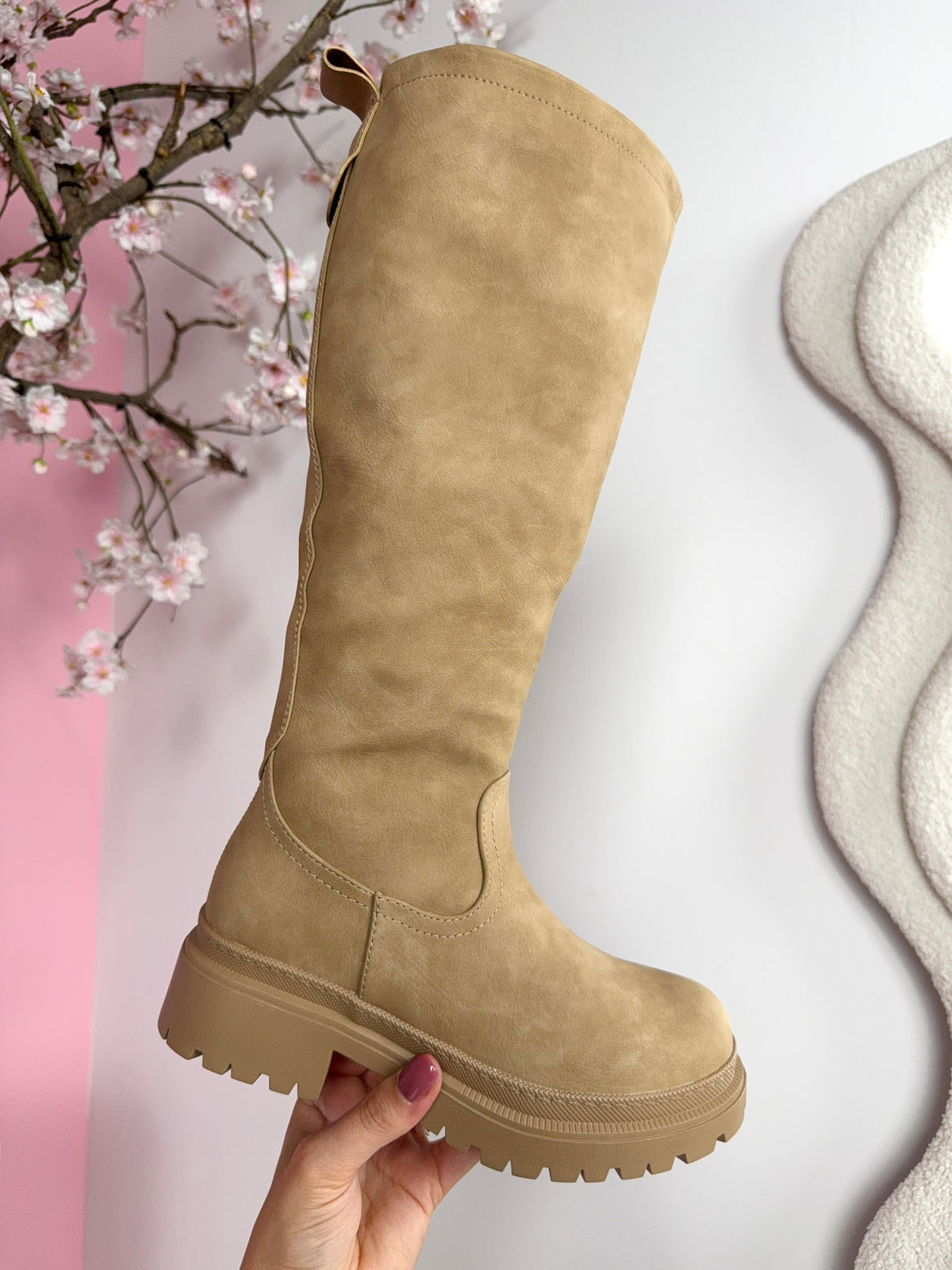 Anetta Khaki High Boots