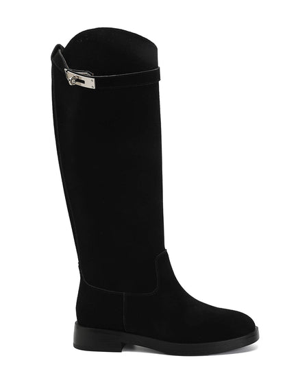 Amélie Leather High Boots - Black