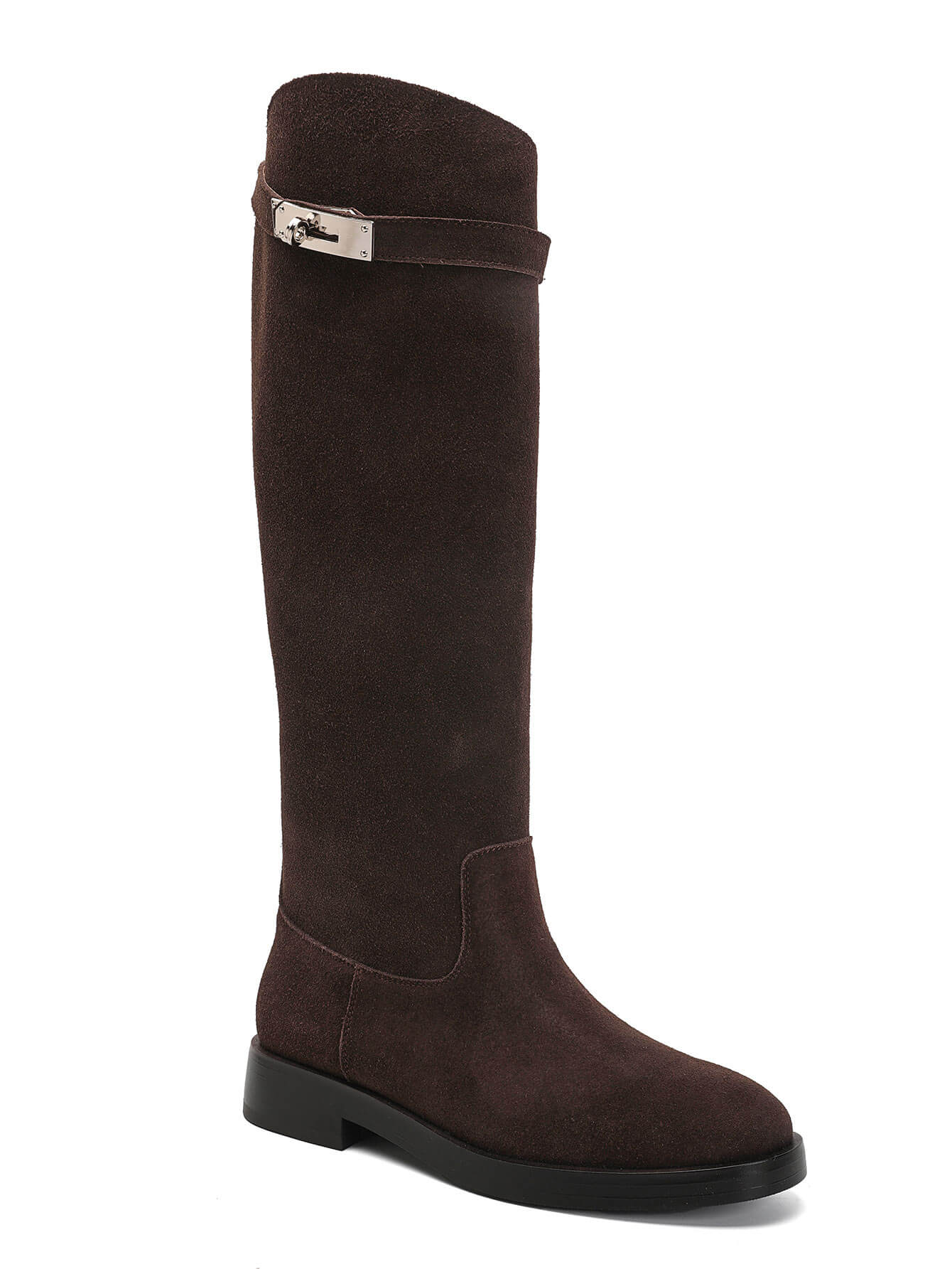 Amélie Leather High Boots - Brown