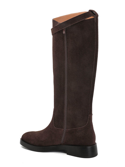Amélie Leather High Boots - Brown