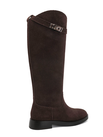 Amélie Leather High Boots - Brown