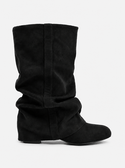 Emilia | Black Slouchy Suede Boots - Nora & Grace Boutique