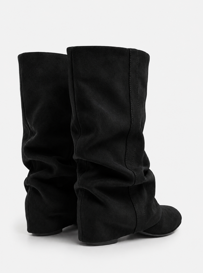 Emilia | Black Slouchy Suede Boots - Nora & Grace Boutique