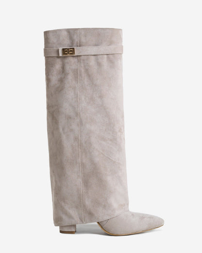 Lavista | Taupe Suede Knee-High Boots - Nora & Grace Boutique
