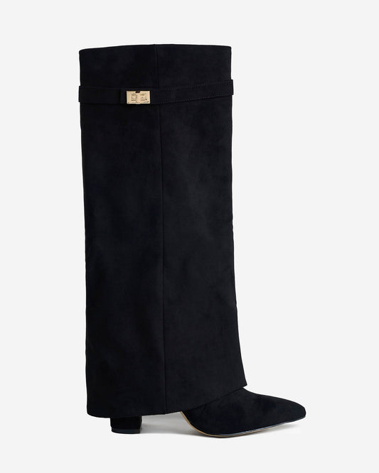 Lavista | Black Suede Knee-High Boots - Nora & Grace Boutique
