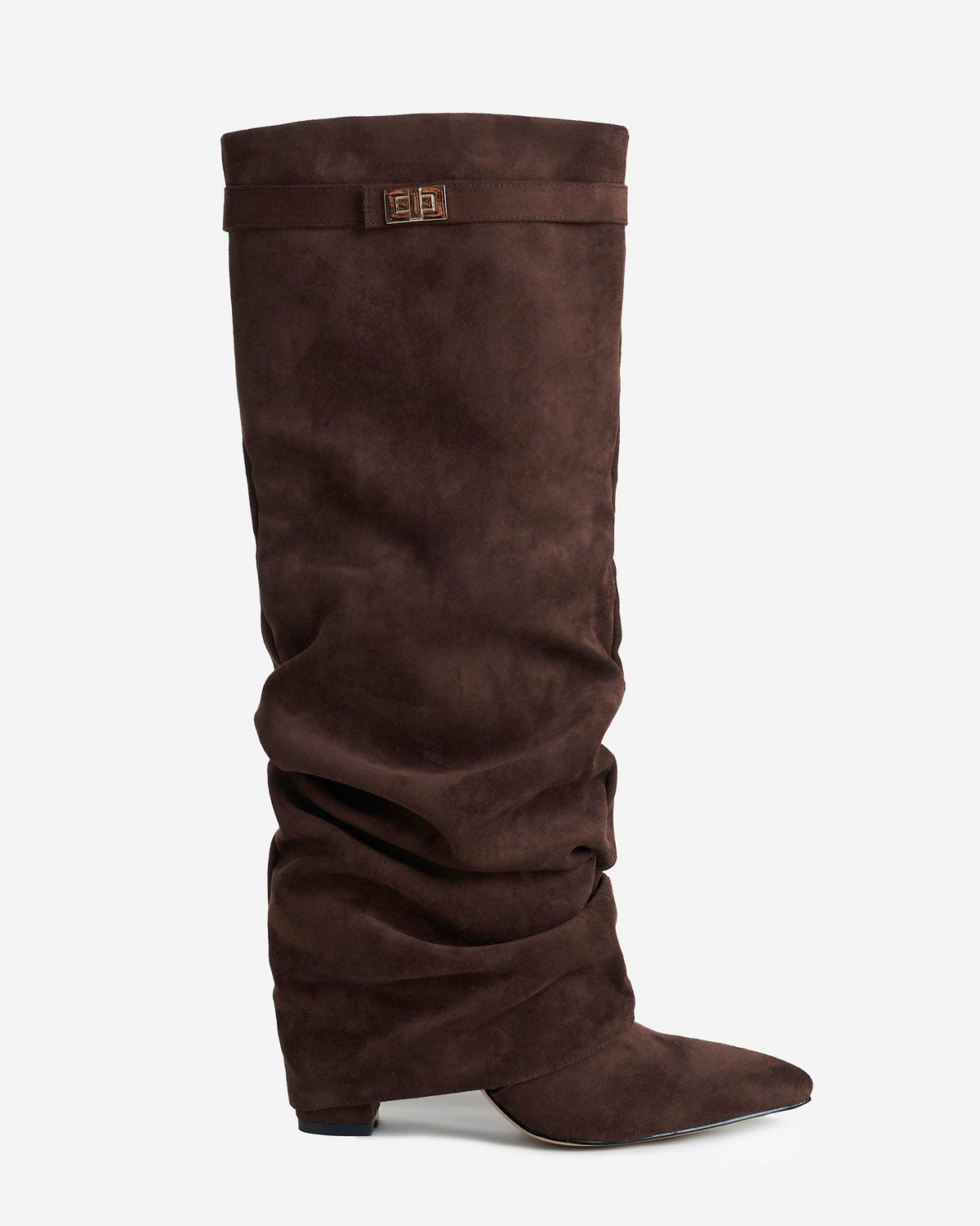 Lavista | Dark Brown Slouchy Suede Knee-High Boots - Nora & Grace Boutique