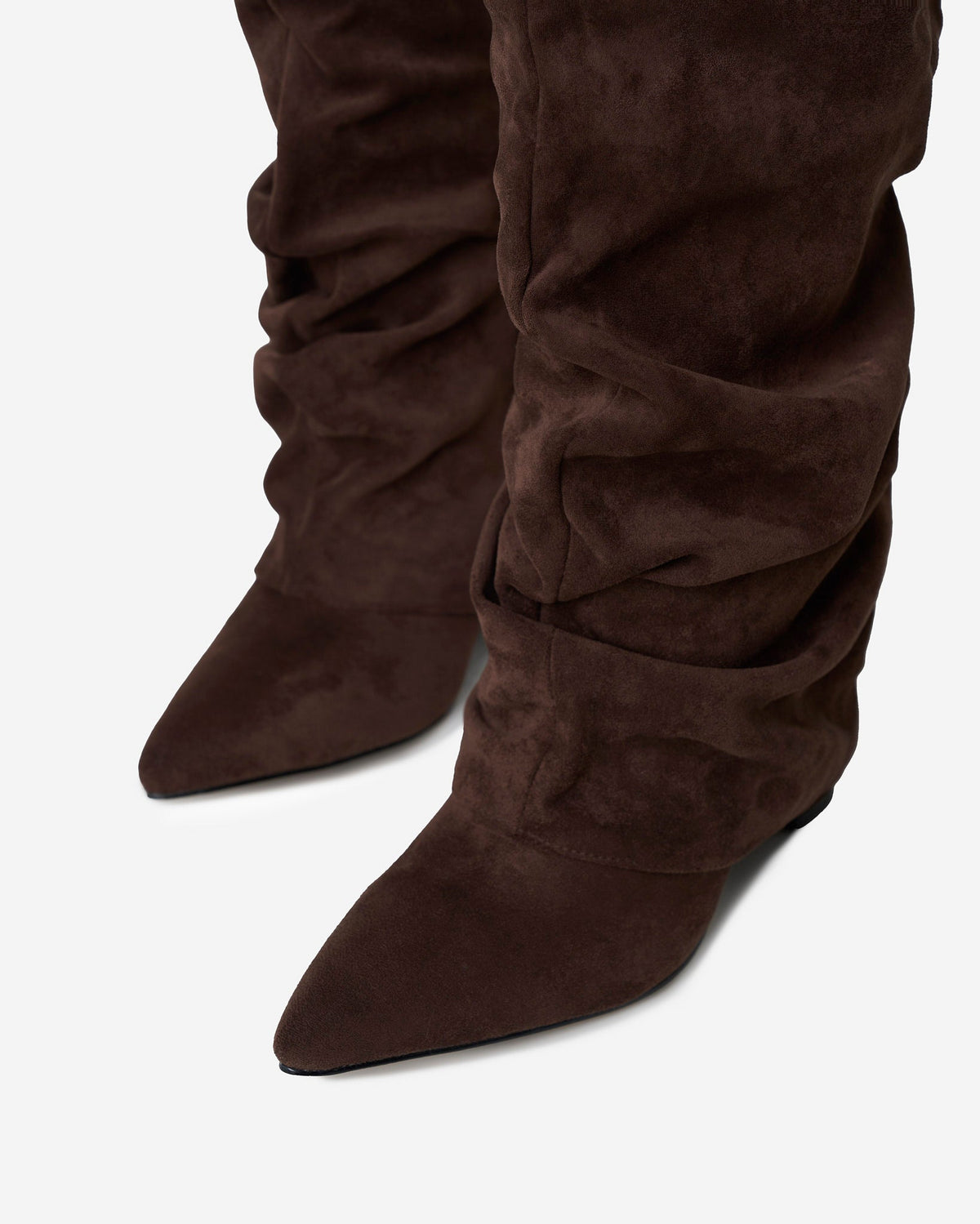 Lavista | Dark Brown Slouchy Suede Knee-High Boots - Nora & Grace Boutique