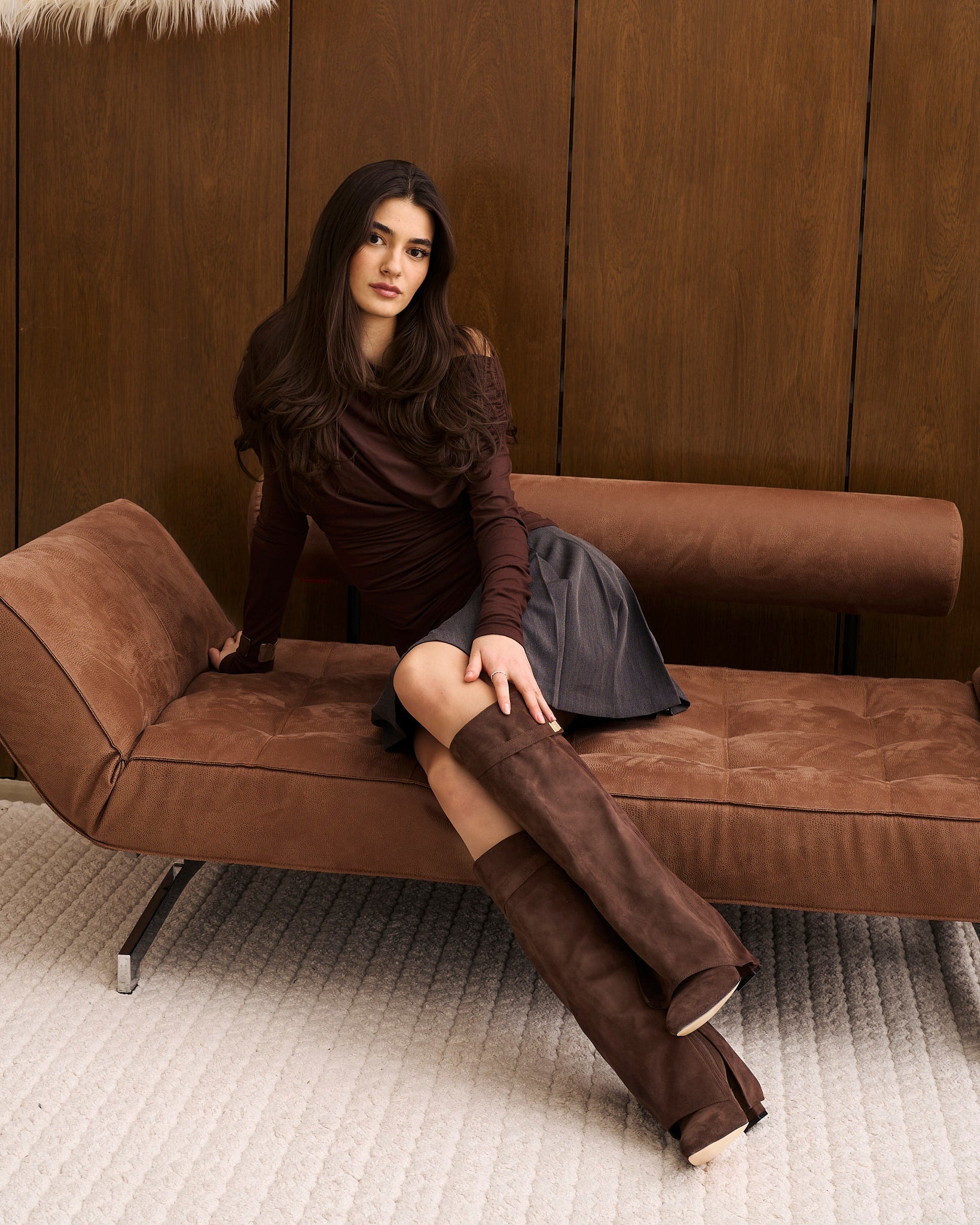 Lavista | Dark Brown Suede Knee-High Boots - Nora & Grace Boutique