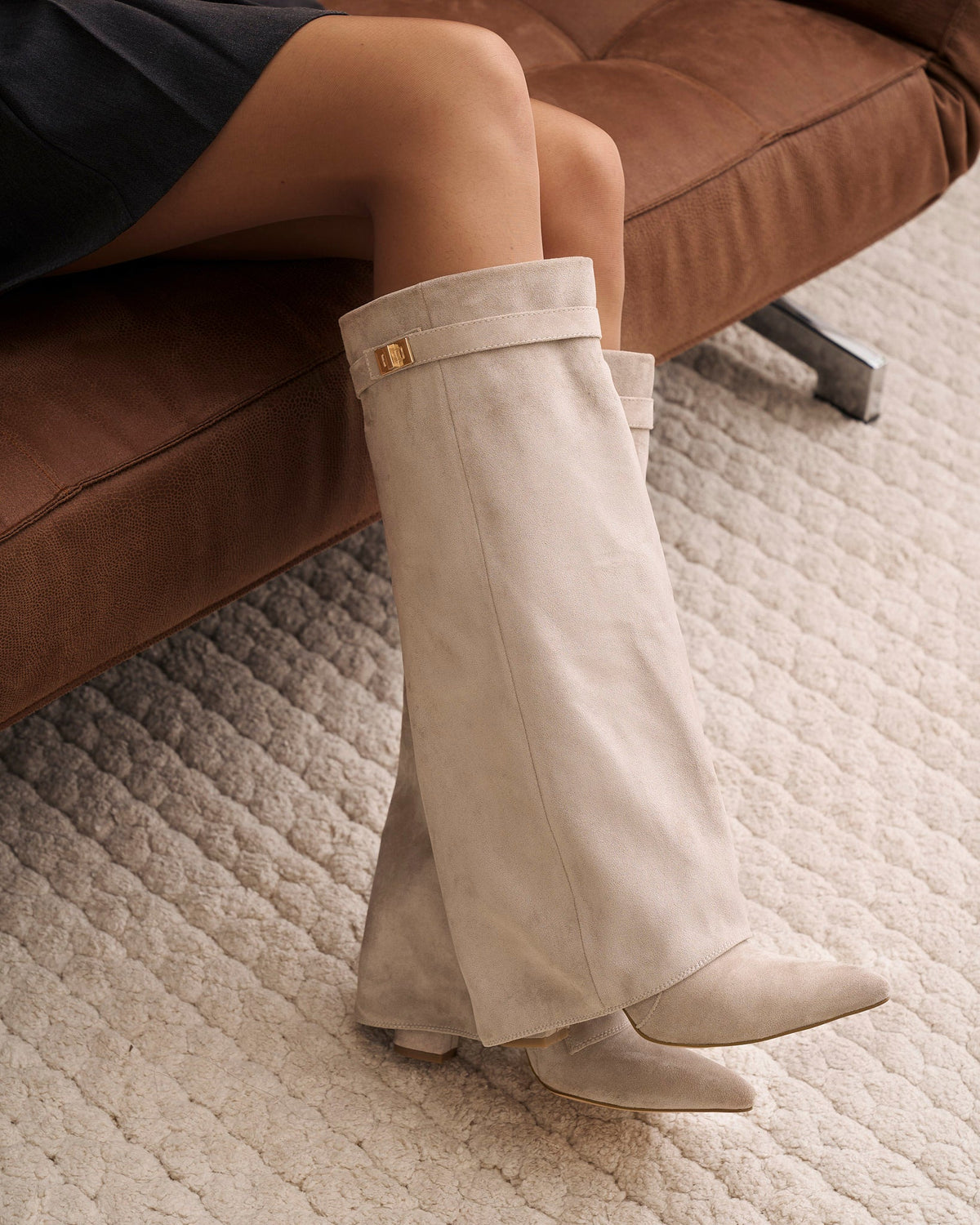 Lavista | Taupe Suede Knee-High Boots - Nora & Grace Boutique