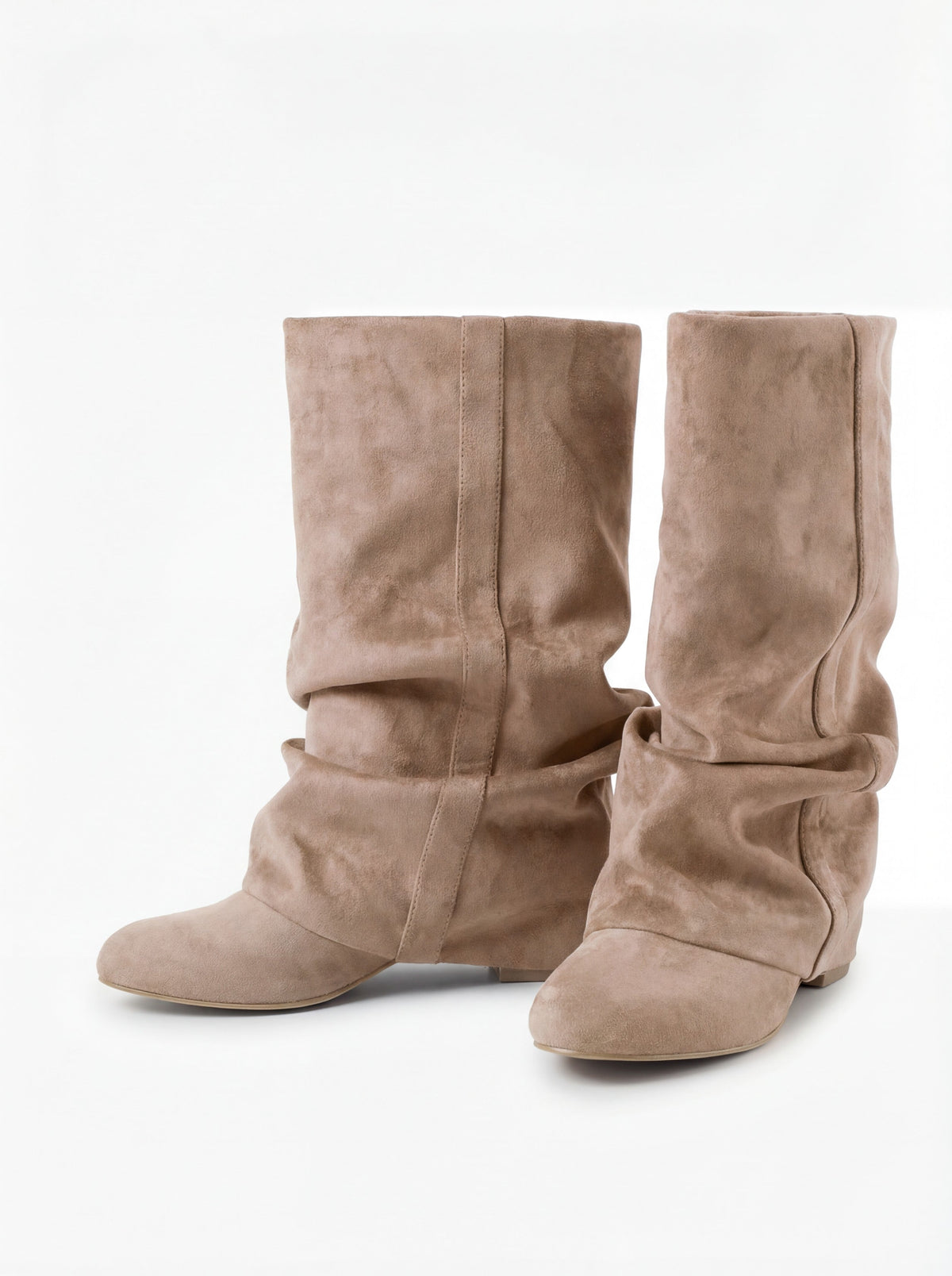 Emilia | Beige Slouchy Suede Boots - Nora & Grace Boutique
