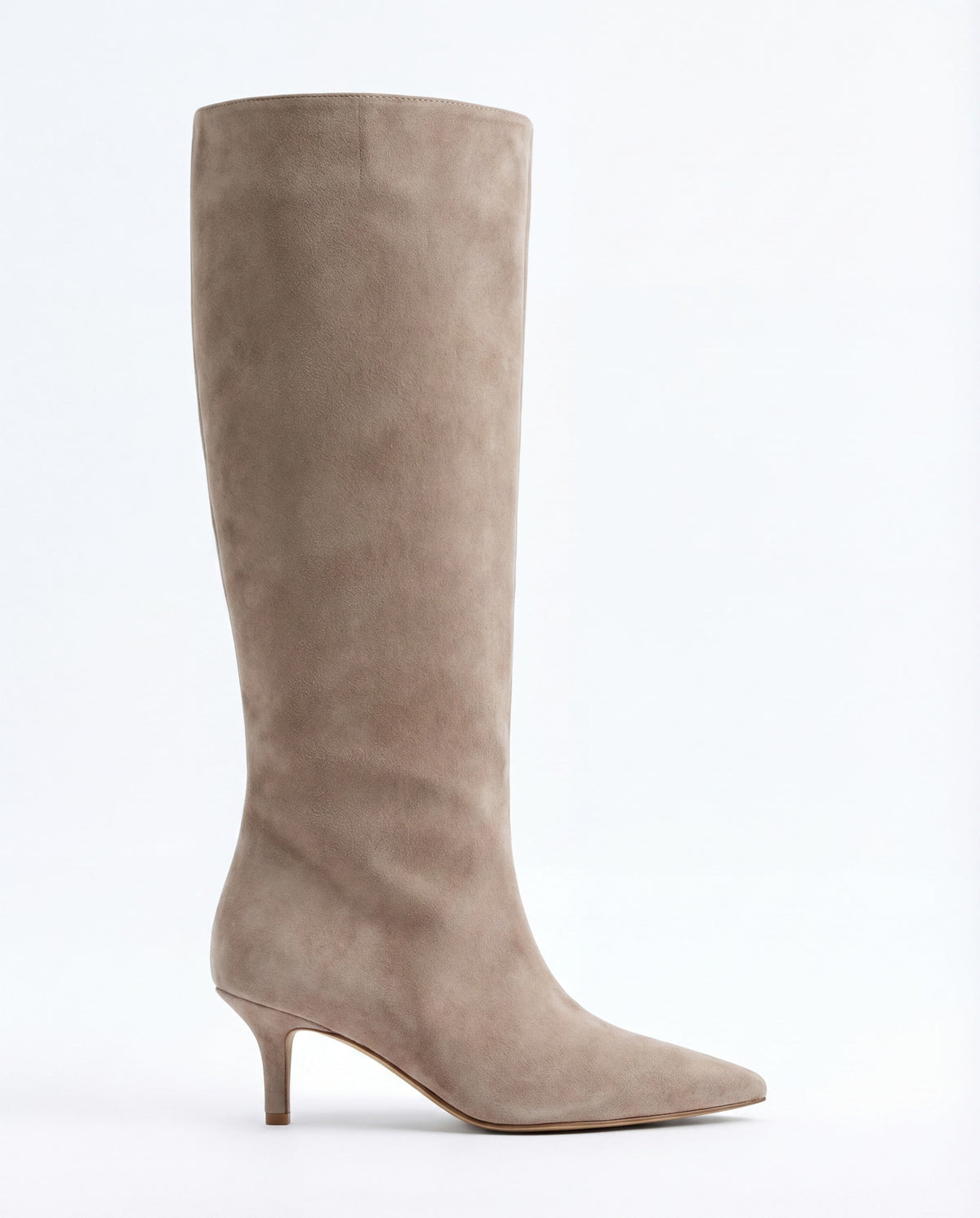 Mona | Beige Suede Knee-High Boots - Nora & Grace Boutique