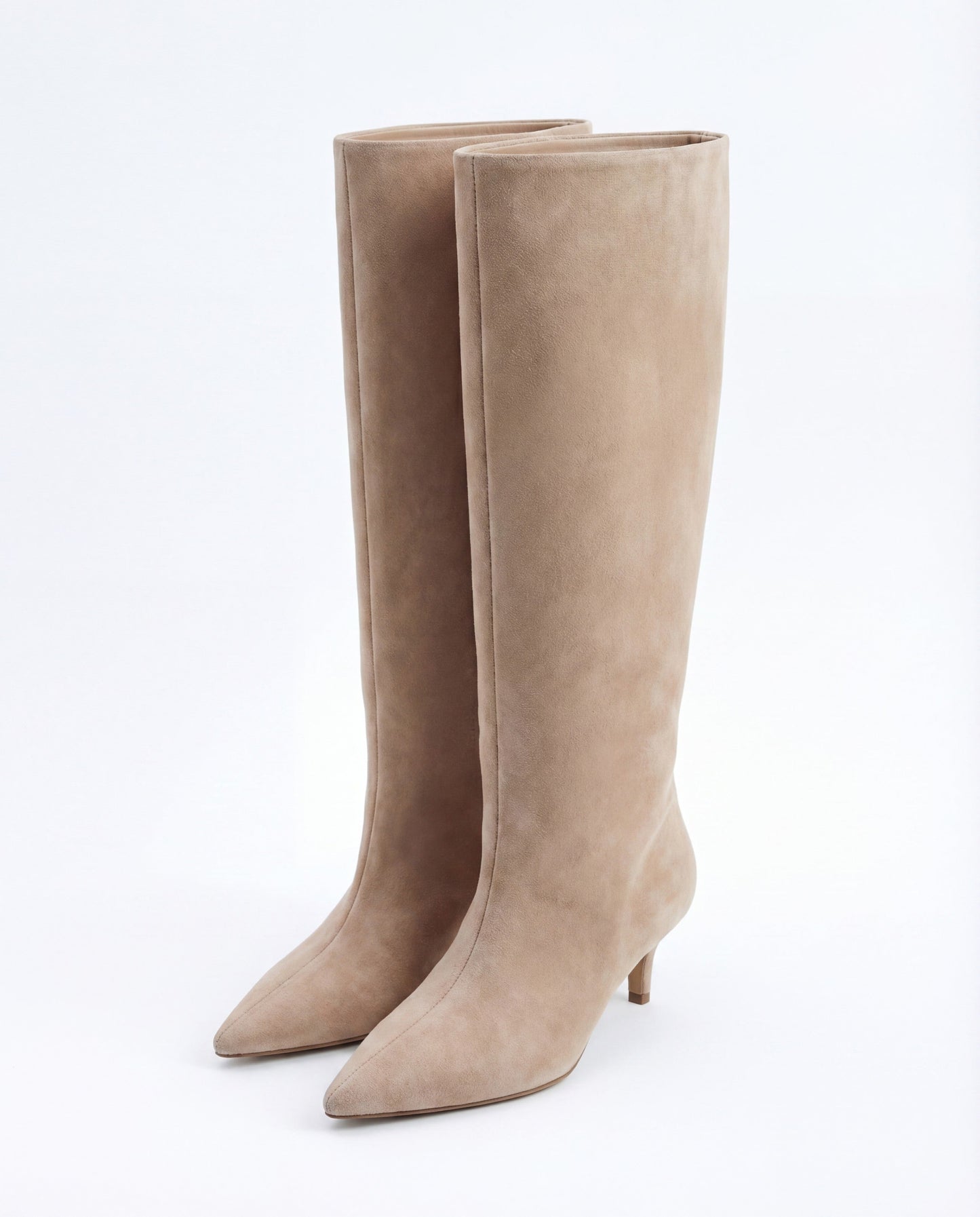 Mona | Beige Suede Knee-High Boots - Nora & Grace Boutique