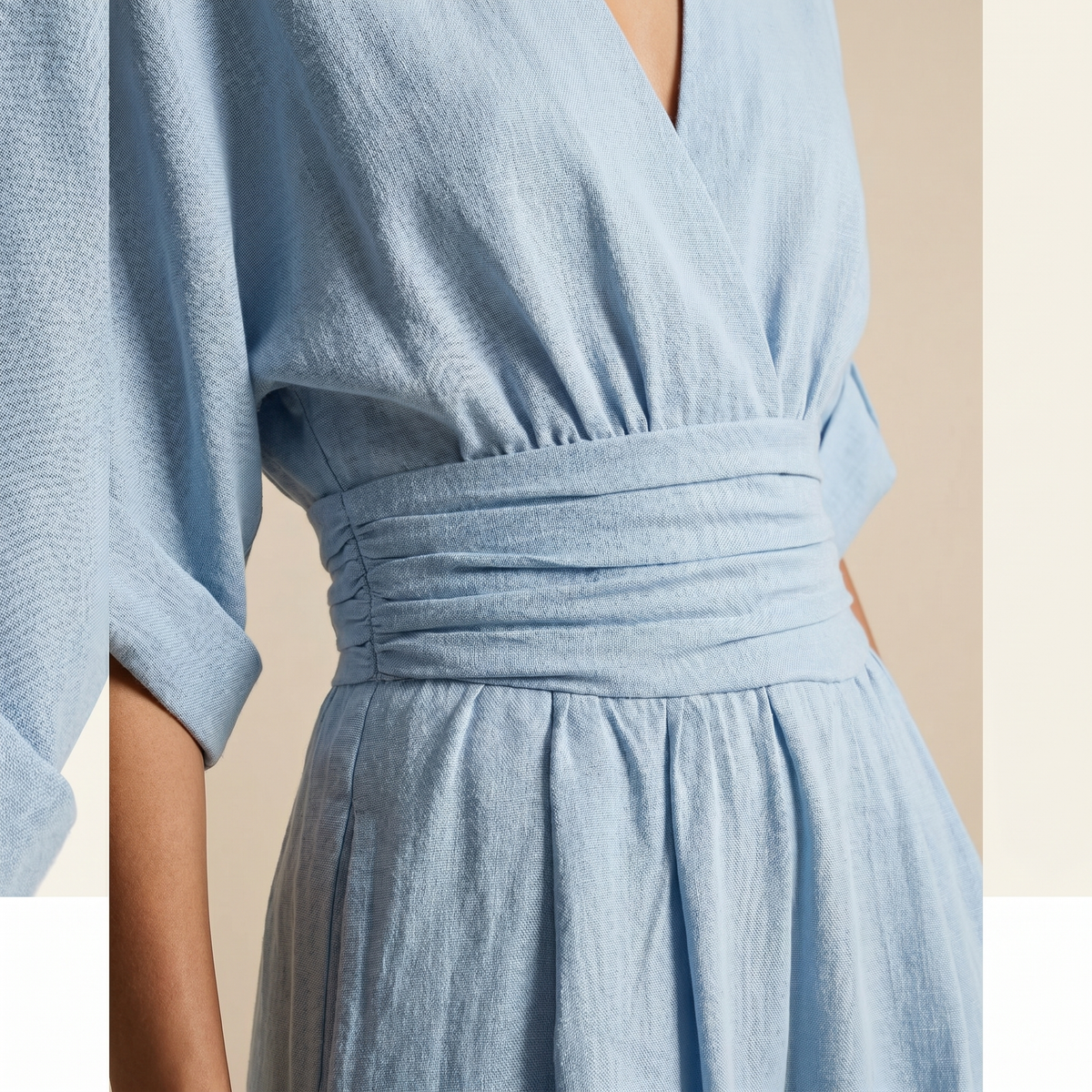 V-Neck and High Waist Jumpsuit
