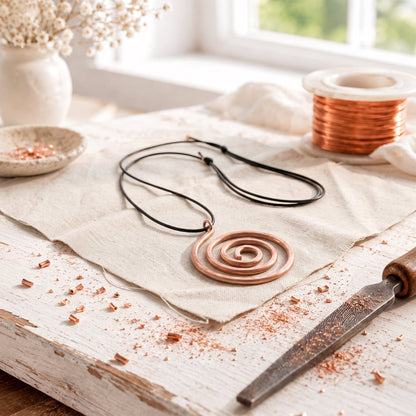 Whorl Copper Necklace