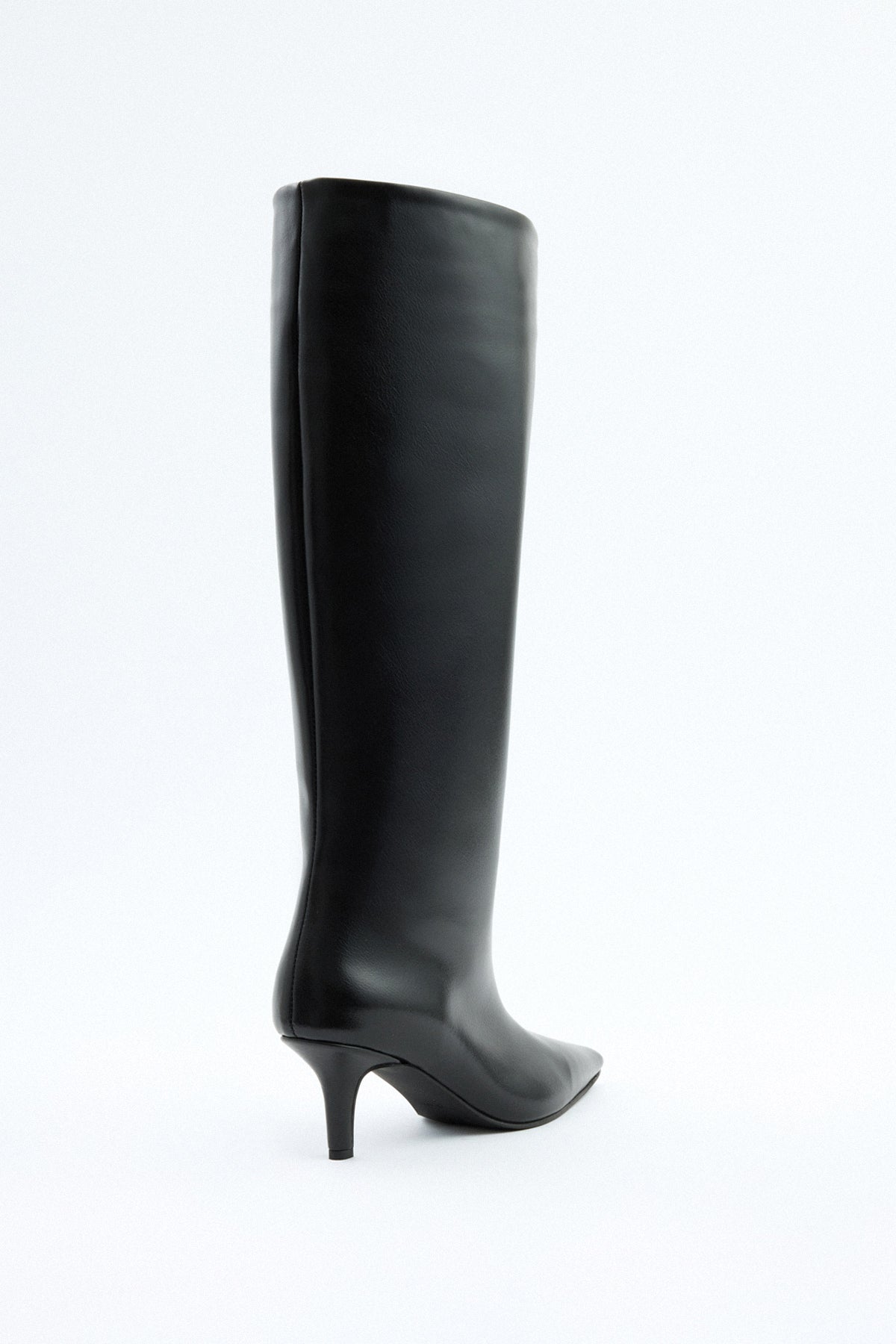 Mona | Black Leather Knee-High Boots - Nora & Grace Boutique