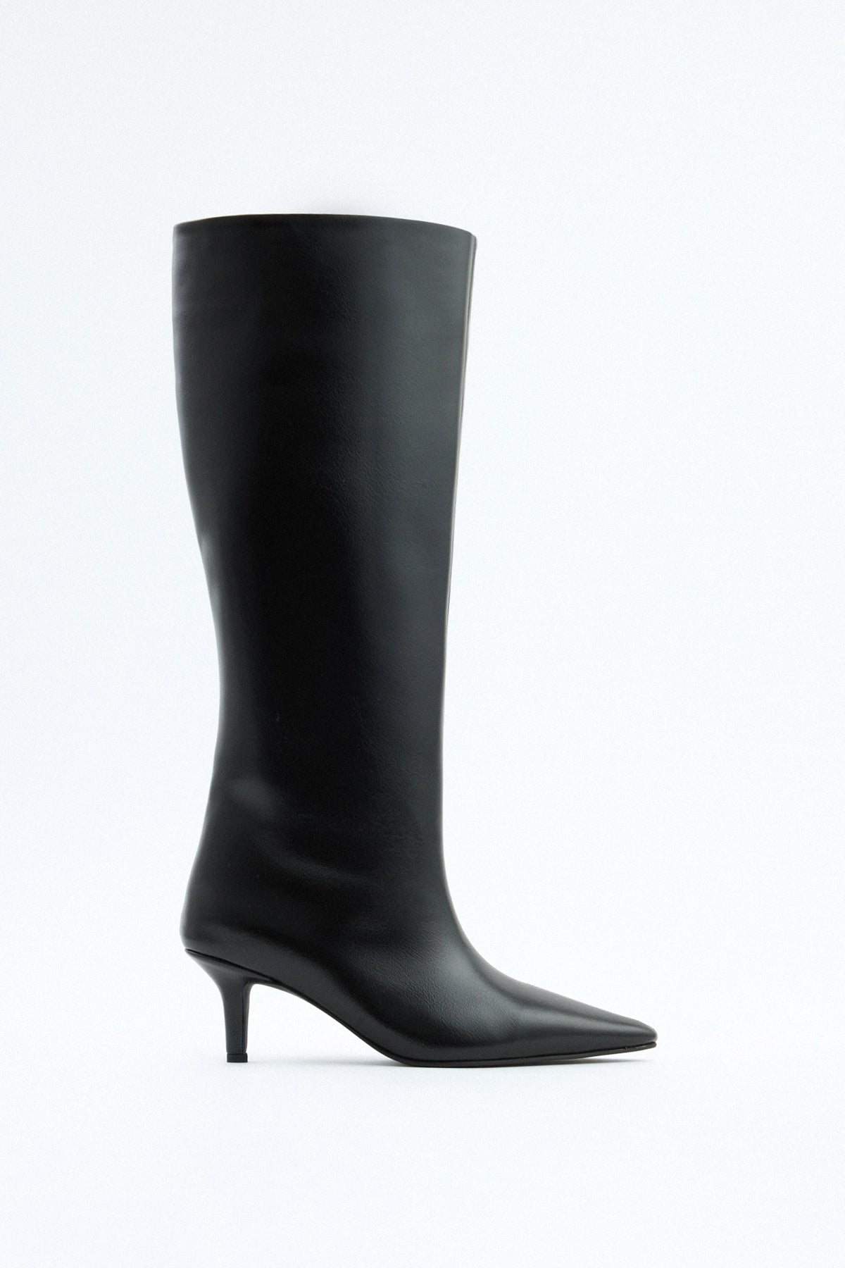 Mona | Black Leather Knee-High Boots - Nora & Grace Boutique